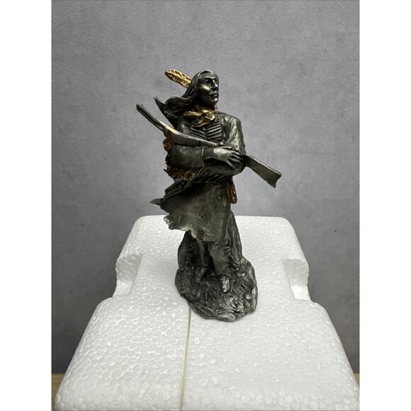 Vintage 1992 Red Cloud Franklin Mint Chief Jim Ponter Pewter Native American - Picture 2 of 9